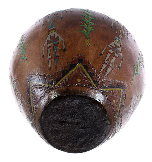 Navajo Kachina Figure Hand Crafted Pot By Artist Nancy Chilly JX122886